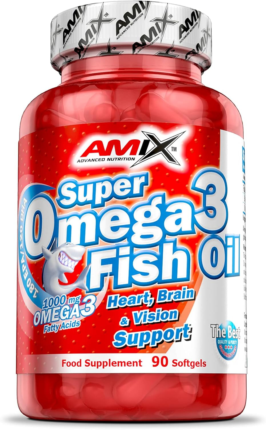 AMIX - Complemento Alimenticio Con Omega 3 - Súper Omega 3 En Formato De 90 Cápsulas - Con Aceite De Pescado - Mejora La Circulación Sanguínea Y Protege Las Células Del Estrés Oxidativo