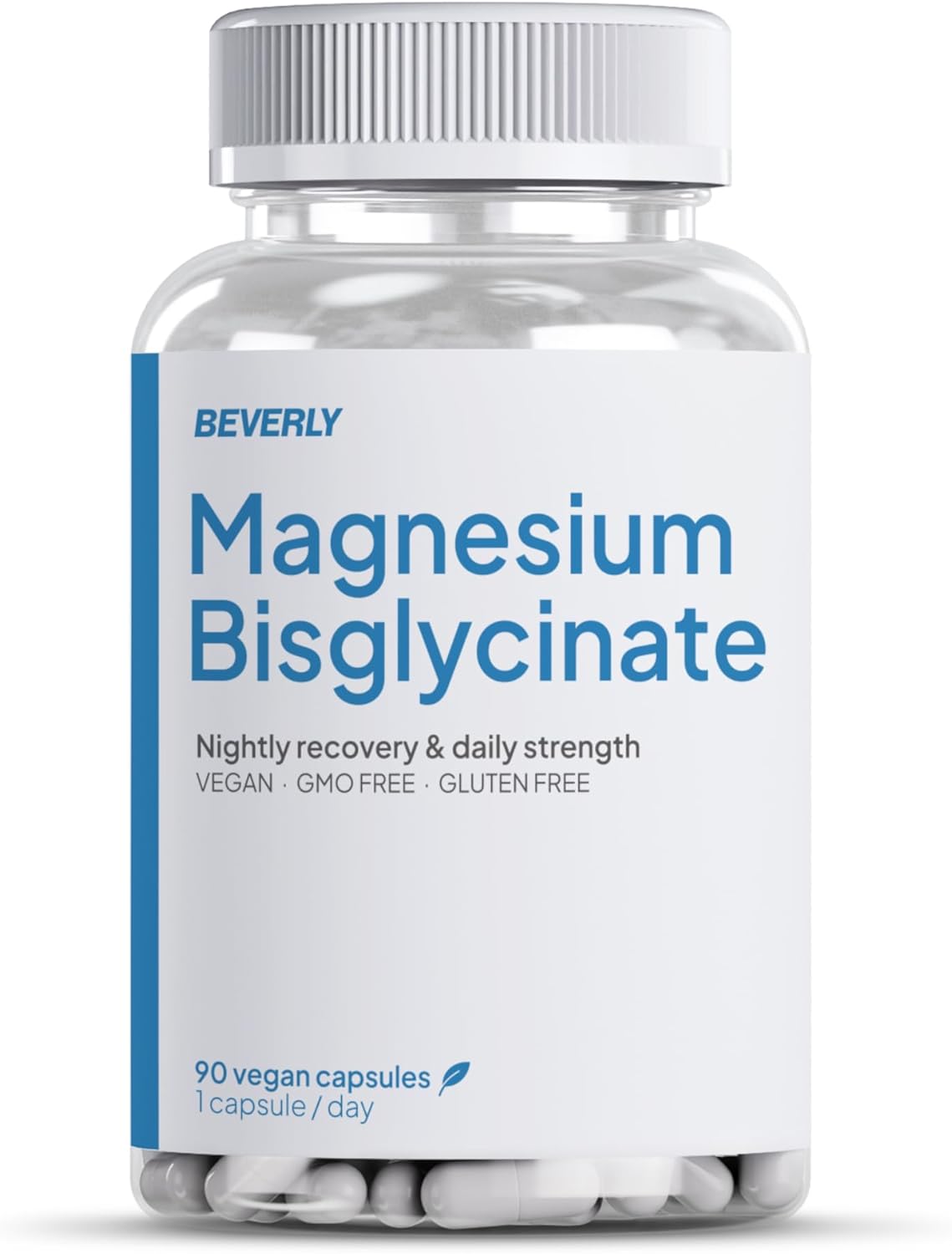 Beverly Mgb6 450 - Magnesio Bisglicinato Con Vitamina B6 (450 Mg De Magnesio) Por Cápsula - 90 Cápsulas Veganas - 90 Servicios - Energía, Fortalecimiento De Huesos, Estrés, Estreñimiento