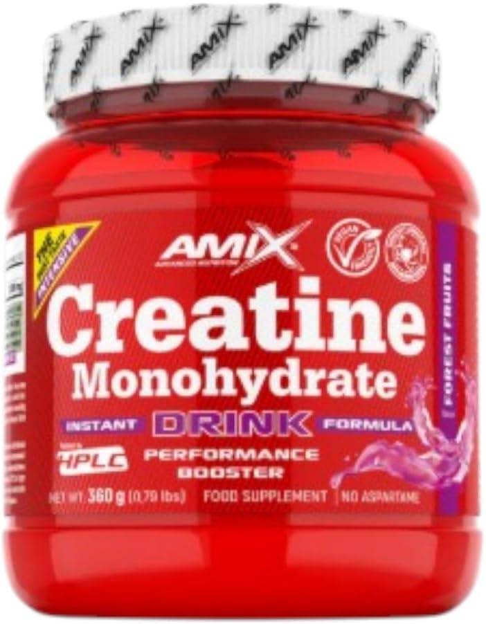 Amix Creatina Monohidrato Powder Drink 360 Gr - Mejora El Rendimiento Deportivo - Aumenta La Masa Muscular - Perfecta Para Deportistas - Sabor Frutas Del Bosque