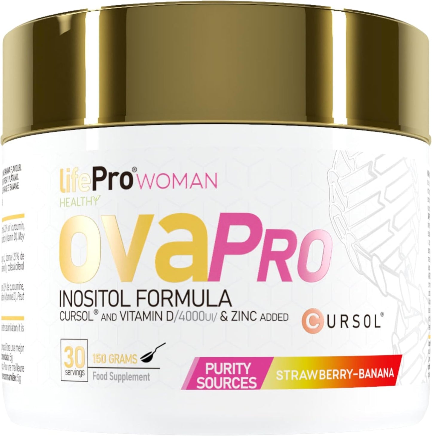 Life Pro Inositol Ovapro 3000Mg PCOS, Inositol Polvo Para SOP Con Myo & D-Chiro Inositol, Vitamina D, Zinc Y Cúrcuma, Apoyo Hormonal Y Metabólico Para Mujeres