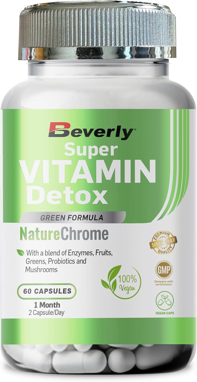 Beverly Vitamin Detox - Potente Fórmula Depurativa, Drenante Con Enzimas Y Probióticos - 60 Cápsulas Vegetales - 30 Servicios