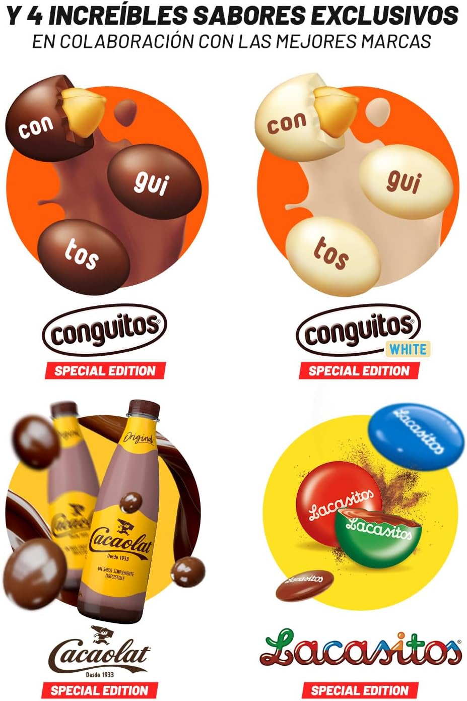 BIG - Proteinas Whey - Proteina En Polvo Para Desarrollo De Masa Muscular Y Recuperación - Materia Prima Premium - Whey Protein Sin Lactosa, Sin Azúcar, Sin Grumos (1Kg, Conguitos White)