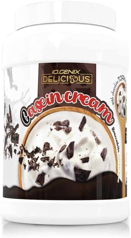 Io.Genix Casein Cream 900 g - Caseína Micelar con Toppings y Aromas Naturales (Black Cookies Chocolate)