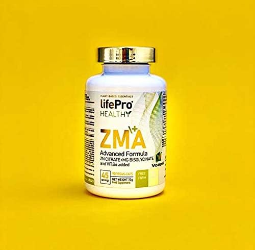 Life Pro Healthy ZMA 90 Cápsulas | Suplementos Con Glicinato De Magnesio | Citrato De Zinc Y Vitamina B6 | Aumenta Volumen Masa Magra | Mejora Rendimiento Y Recuperación | Aumenta Testosterona