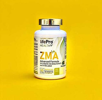 Life Pro Healthy ZMA 90 Cápsulas | Suplementos Con Glicinato De Magnesio | Citrato De Zinc Y Vitamina B6 | Aumenta Volumen Masa Magra | Mejora Rendimiento Y Recuperación | Aumenta Testosterona