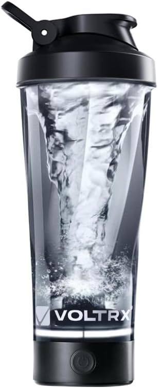 Mezclador De Proteinas Eléctrica, Hecho Con Tritan - Sin BPA - Vaso Shaker Portable Vortex De 24Oz(700Ml)/ Botella Mezcladora Recargable USB Para Batidos De Proteínas (Negro)