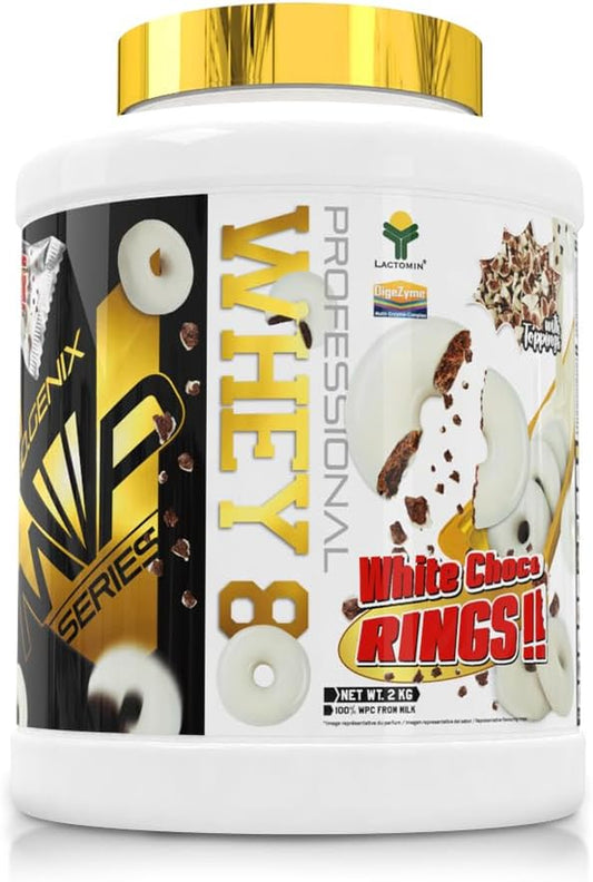 Io.Genix - WHEY 80 PROFESSIONAL 2 KG | Proteína | Concentrado De Suero De Leche | En Polvo (White Choco Rings)