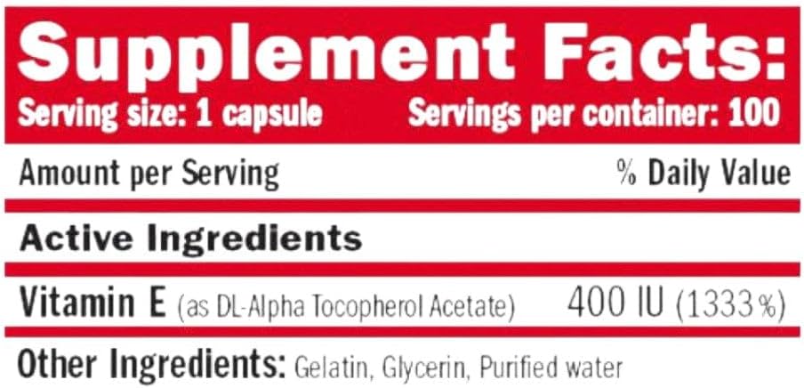 Amix - Vitamina E 400 I.U - Complejo Vitamínico - Potente Antioxidante - Mejora La Salud Cardiovascular - Fácil De Tomar - 100 Cápsulas Blandas - 570 G