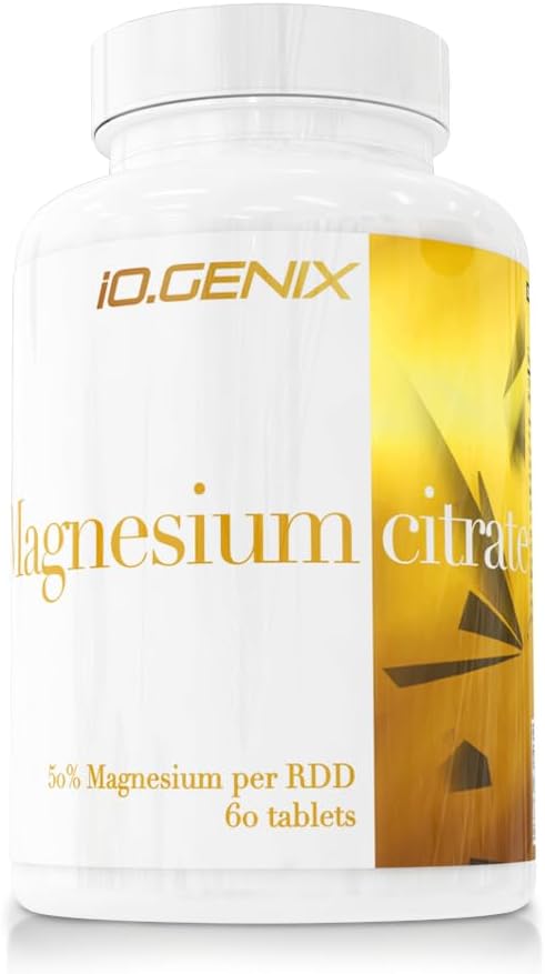 Io.Genix - Magnesium Citrate | Citrato De Magnesio | Ácido Cítrico Y Magnesio | 60 Comprimidos | Sabor Neutro