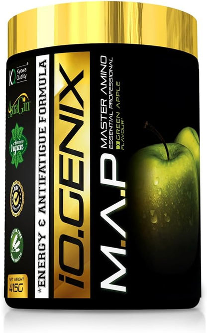 M.A.P - Io.Genix | 415G | Aminoácidos | Kyowa® | Astragin® | 0% Azucares | Asimilación Perfecta (Green Apple)