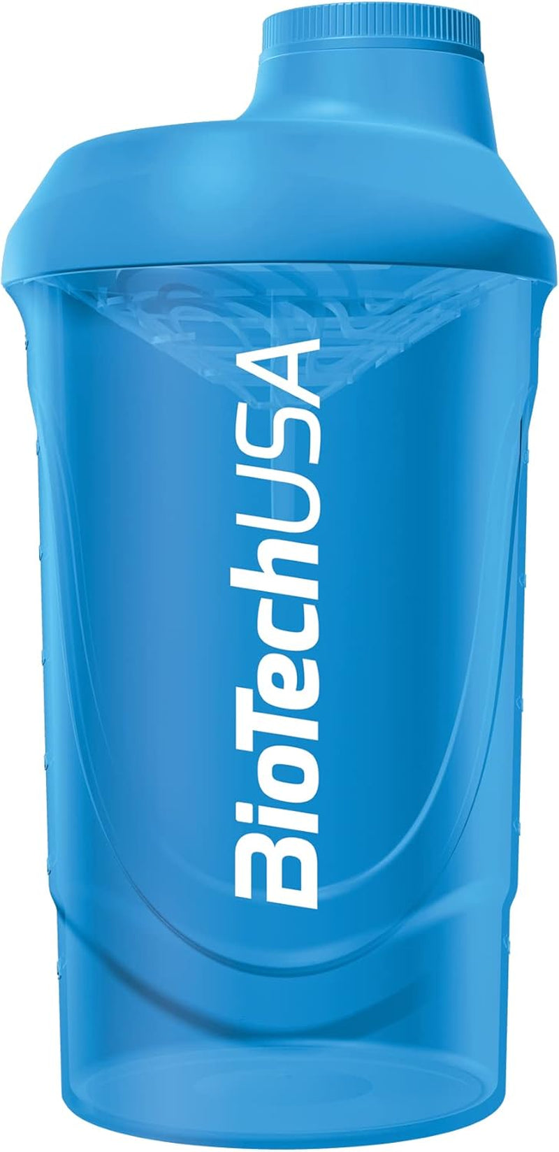 Biotechusa Wave Shaker | Botella Mezcladora | 100% a Prueba De Fugas | Mezcla Mejorada | Duradera Y Segura | Fácil De Usar Y Limpiar, 600 Ml, Azul