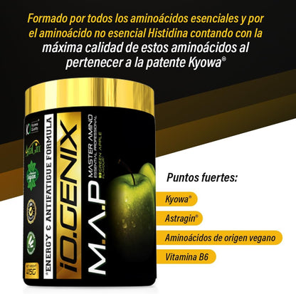 M.A.P - Io.Genix | 415G | Aminoácidos | Kyowa® | Astragin® | 0% Azucares | Asimilación Perfecta (Green Apple)