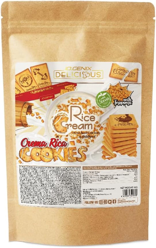 Io.Genix - Crema De Arroz | 1 Kg | Harina De Arroz Precocida | Fuente De Energia | Buena Digestibilidad (Crema Rica Cookies)