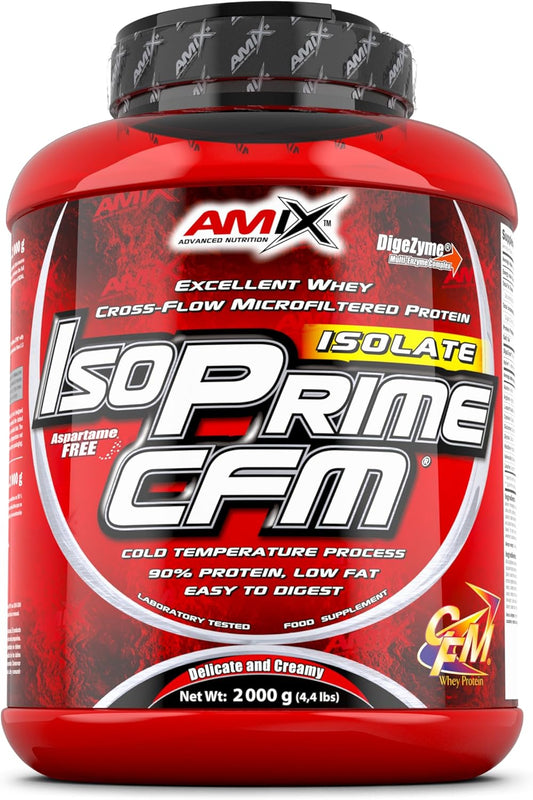 AMIX - Proteína Isolada Isoprime CFM, 2 Kg - Gran Aporte De Aminoácidos - Contiene Enzimas Digestivas - Libre De Aspartamo, Proteínas Para Aumentar Masa Muscular, Sabor Chocolate