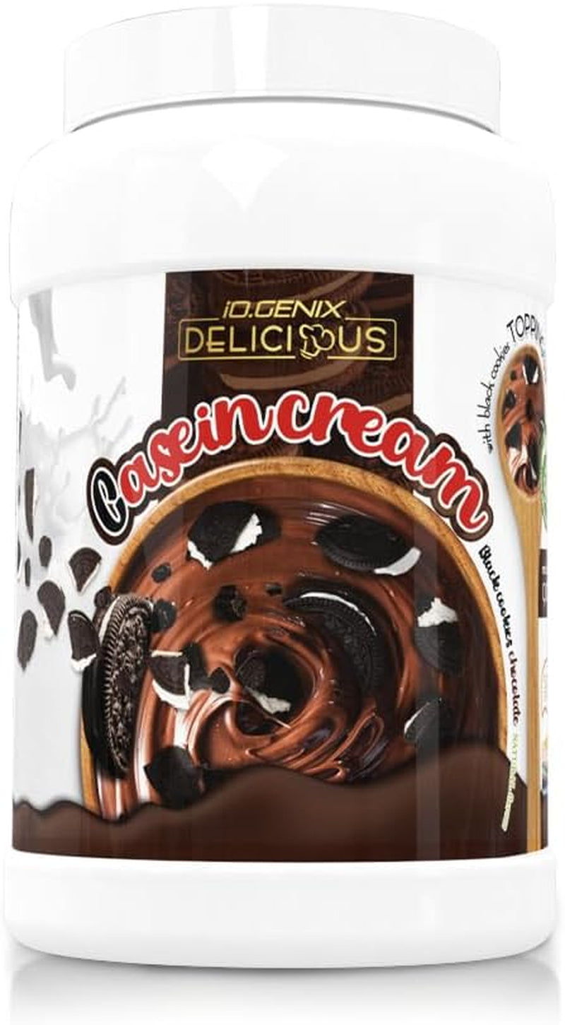 Io.Genix - CASEIN CREAM 900G | Caseína Micelar | Toppings Variados | Aromas Naturales | Buena Digestibilidad (Black Cookies Chocolate)