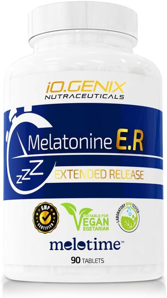 Io.Genix - Melatonine E.R | Melatonina De Liberación Prolongada | Mejora La Conciliacion Del Sueño | Melotime (R) | Testada En Laboratorios