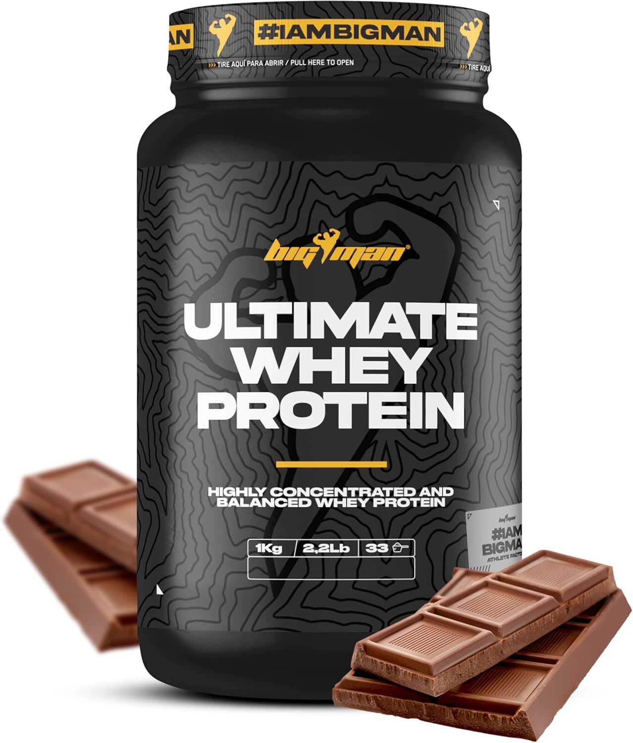 Pack Bigman Ultimate Whey Protein 1 Kg + Shaker De REGALO PRO | Aumenta El Crecimiento Muscular | Entrenamientos Intensos | Máxima Asimilación (1 KILO, Chocolate)