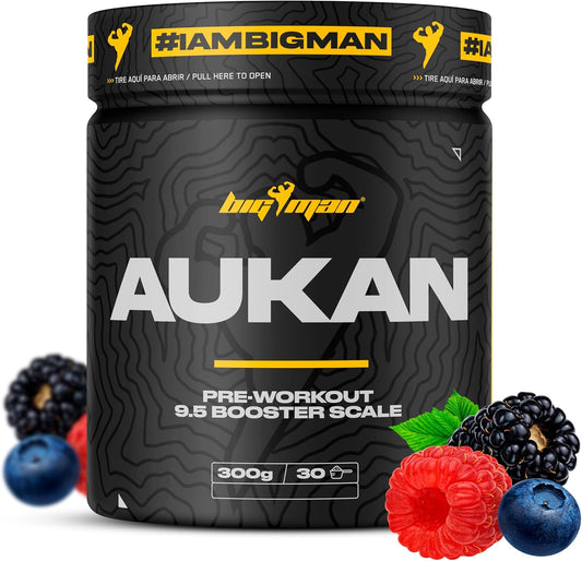 Bigman | Aukan 300G | Pre Workout | Potente Pre Entrenamiento | Entrena Y Destroza Las Pesas | Fuerza Maxima (Grosella Negra)