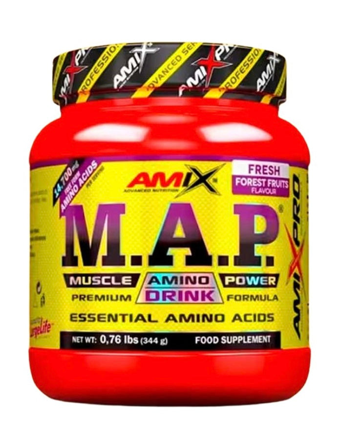 AMIX Aminoácido 344g En Polvo Muscle Amino Power, Frutas Del Bosque