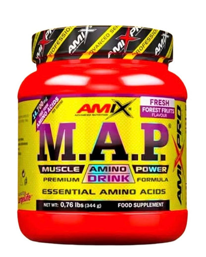 AMIX Aminoácido 344g En Polvo Muscle Amino Power, Frutas Del Bosque