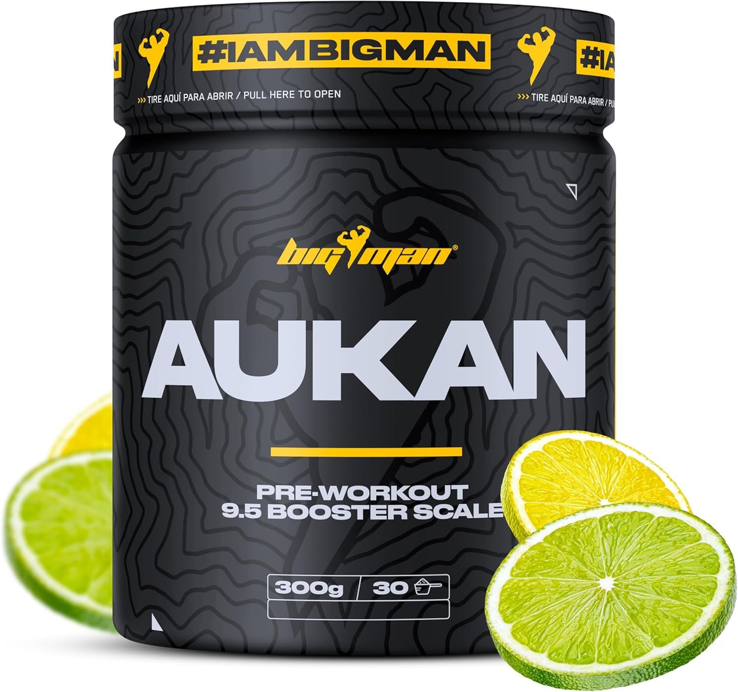 Bigman Aukan 300 g – Pre workout potente para entrenamientos intensos, fuerza máxima, sabor grosella negra