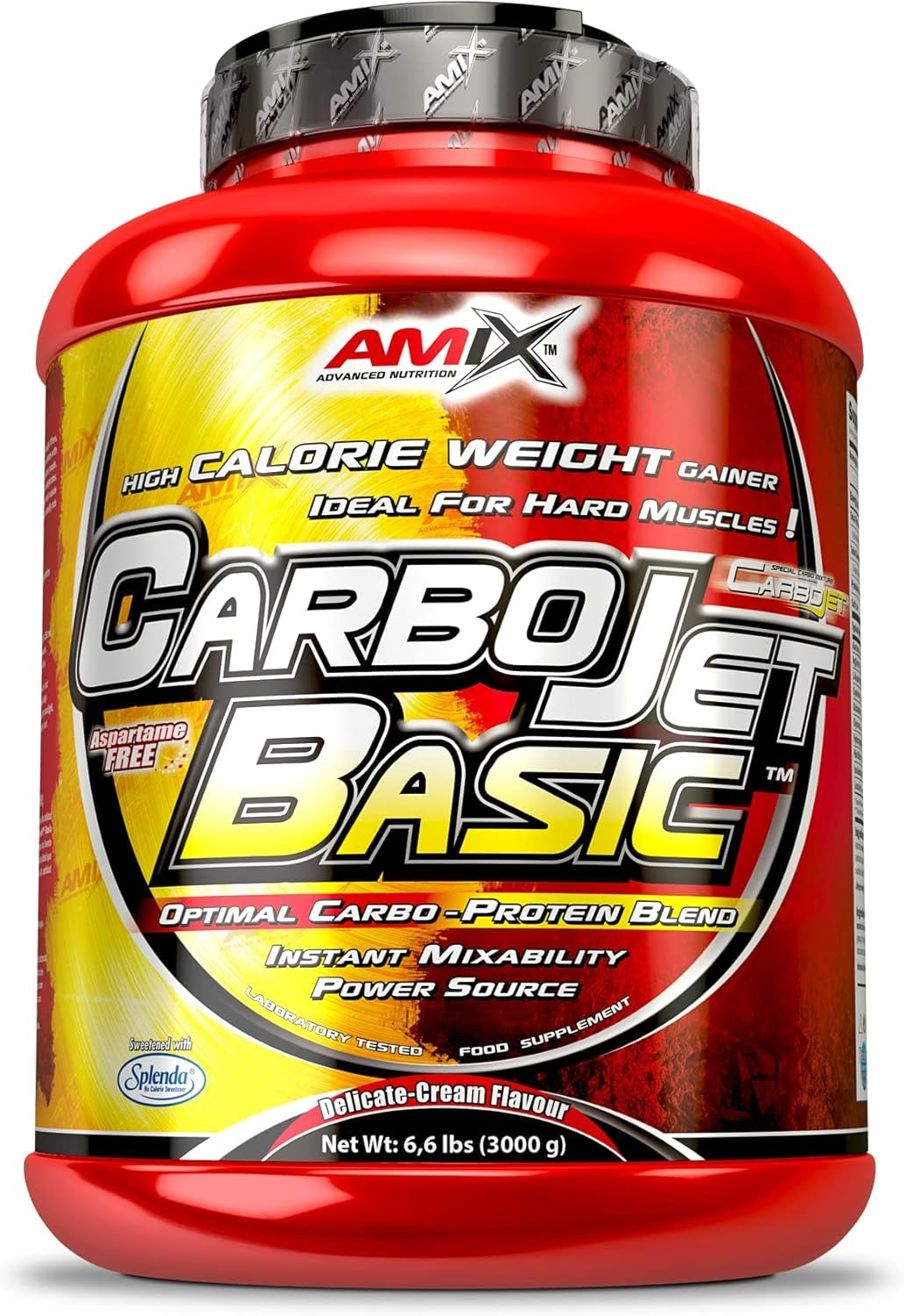 Amix Carbojet Basic 3 kg – Carbohidratos y Proteínas con Suero, Recuperador Muscular, Sabor Vainilla