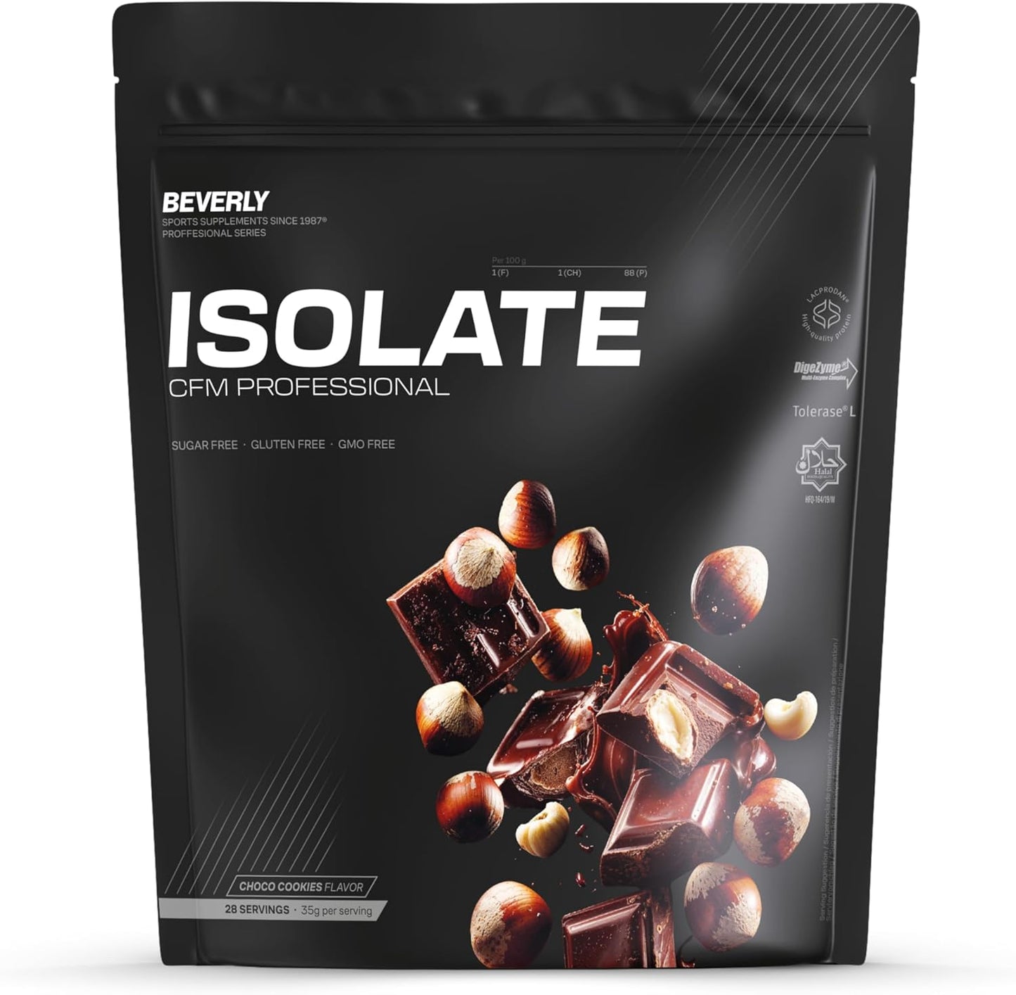 Beverly Isolate CFM - Aislado De Proteína De Suero Lacprodan - 1 Kg - 30 G De Proteína Por Porción - 29 Servicios - Tonifica Y Aumenta La Masa Muscular - Sabor (1 KG, CHOCOLATE AVELLANA)