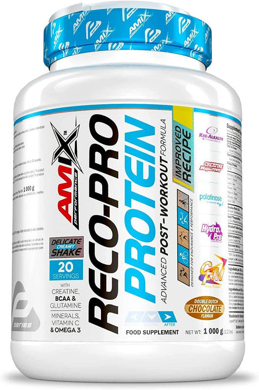 AMIX - Recuperador Muscular - Reco Pro Advanced Protein Shake En Formato De 1000 G - Mejora La Regeneración Muscular - Contiene Proteína Hidrolizada E Isolada - Sabor a Doble Chocolate